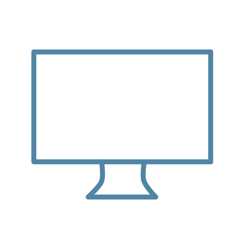 Computer Access Icon in dark blue.