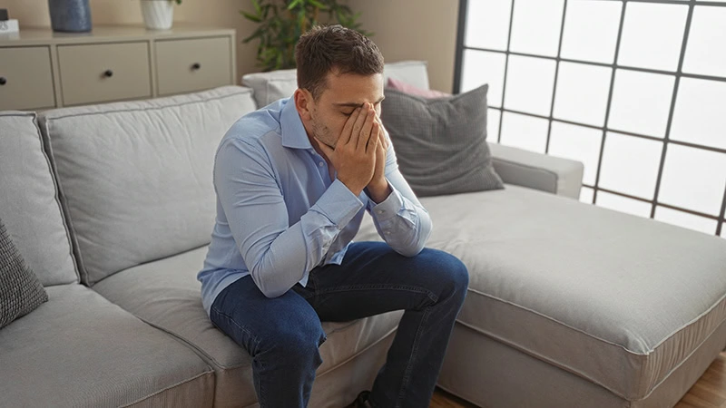 A man struggles with depression.
