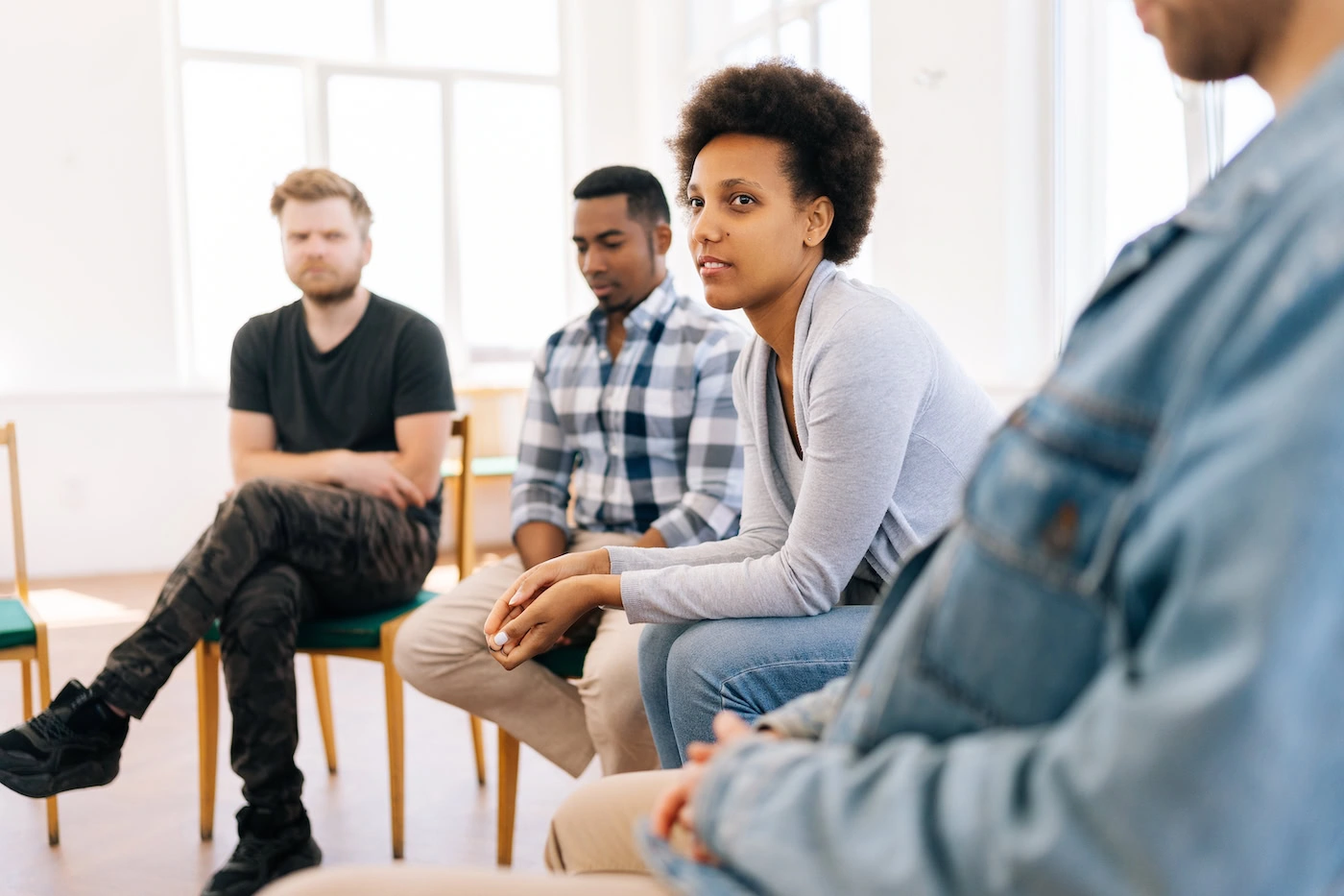People participate in bipolar disorder treatment.